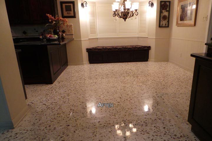 Terrazzo floor after restoration