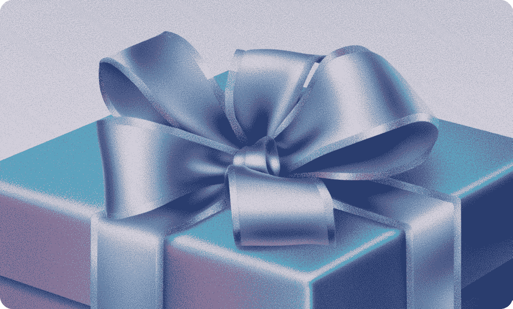 Blue Gift Box gift card design
